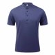 thumbnail image 1 of pstuiky Mangas cortas para hombre, Camisa informal de color liso con botones y cuello alto para hombre, versátil, de manga corta camisas casuales para hombre xxxl, 1 of 7