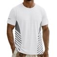 thumbnail image 3 of HAJWOH Men's Short Sleeve Quick Dry Workout T Shirt Casual Athletic Gym Running Tee with Reflective Strips, 3 of 5
