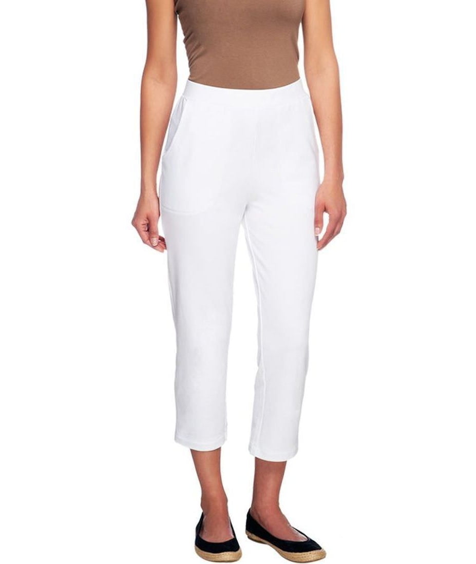 Denim & Co. - Denim & Co Active French Terry Crop Pants Women's A254574 - Walmart.com - Walmart.com