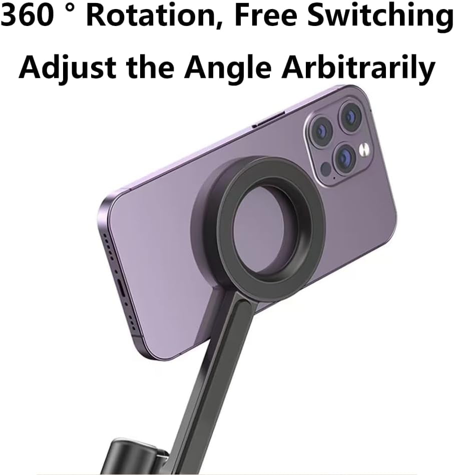 JEBTBFZE Magnetic Phone Tripod with Bluetooth Remote, Extendable Selfie Stick Tripod, 360° Rotation & Quick Release Mount, Universal for Phones(black