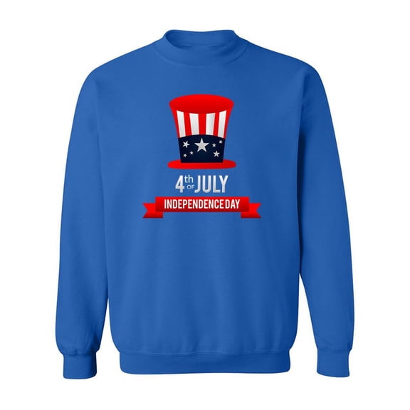 4Th Of July Uncle Sam Hat Sweatshirt Men -Image by Shutterstock, Male Large