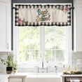 thumbnail image 5 of Back To School Valances for Windows Pink Bow Pencil Black Plaid Vintage Linen Rod Pocket Curtain Valance Window Treatment Short Curtains for Kitchen Living Room, 42"x12", 5 of 5