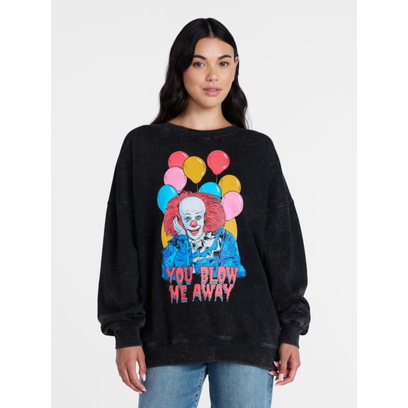 IT Women’s Pennywise Halloween Graphic Print Sweatshirt, Sizes XXS–XXL