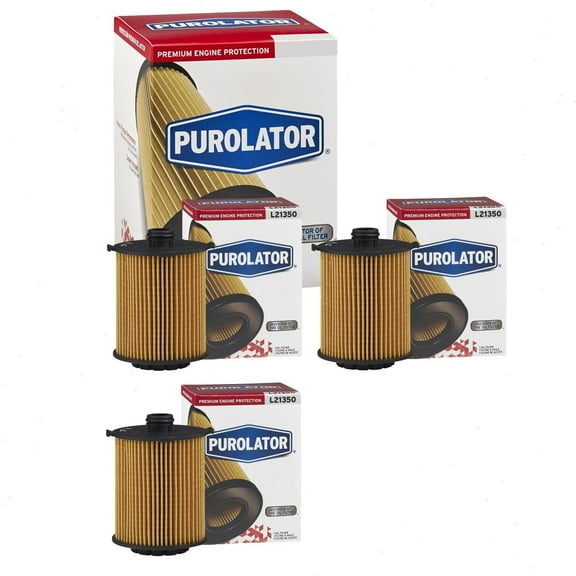 3 pc Purolator L21350 Engine Oil Filters for Oil Change Lubricant Filters