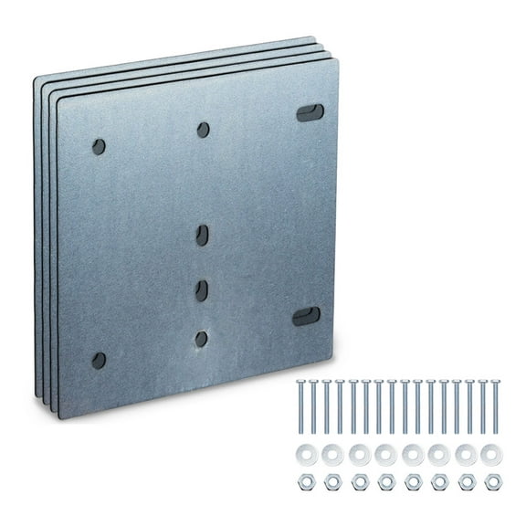 E-Track Backing Plate Installation Kit, Heavy Duty E-Track Rail Mounting Back Plate with Bolts, Nuts, and Washers for Enclosed Trailer, Truck, Workshop - 6" x 6-1/2"
