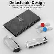 Dockable Hard PC Protective Case for Nintendo Switch OLED Model (2021).  with Comfortable TPU Joy-Con Grip Covers and 6 Thumb Stick Caps. Offers 360° Protection, Shock Absorption