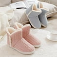thumbnail image 6 of Monfince Winter Womens Warm Knitted High-tops Bootie Slippers Fluffy Plush Indoor Outdoor Shoes Comfy House Slippers Soft Sole Slippers, 6 of 6
