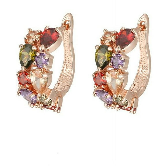 VOLALO 925 Sterling Silver Stud Earrings Birth Cubic Zircon Fashion Jewelry For Women