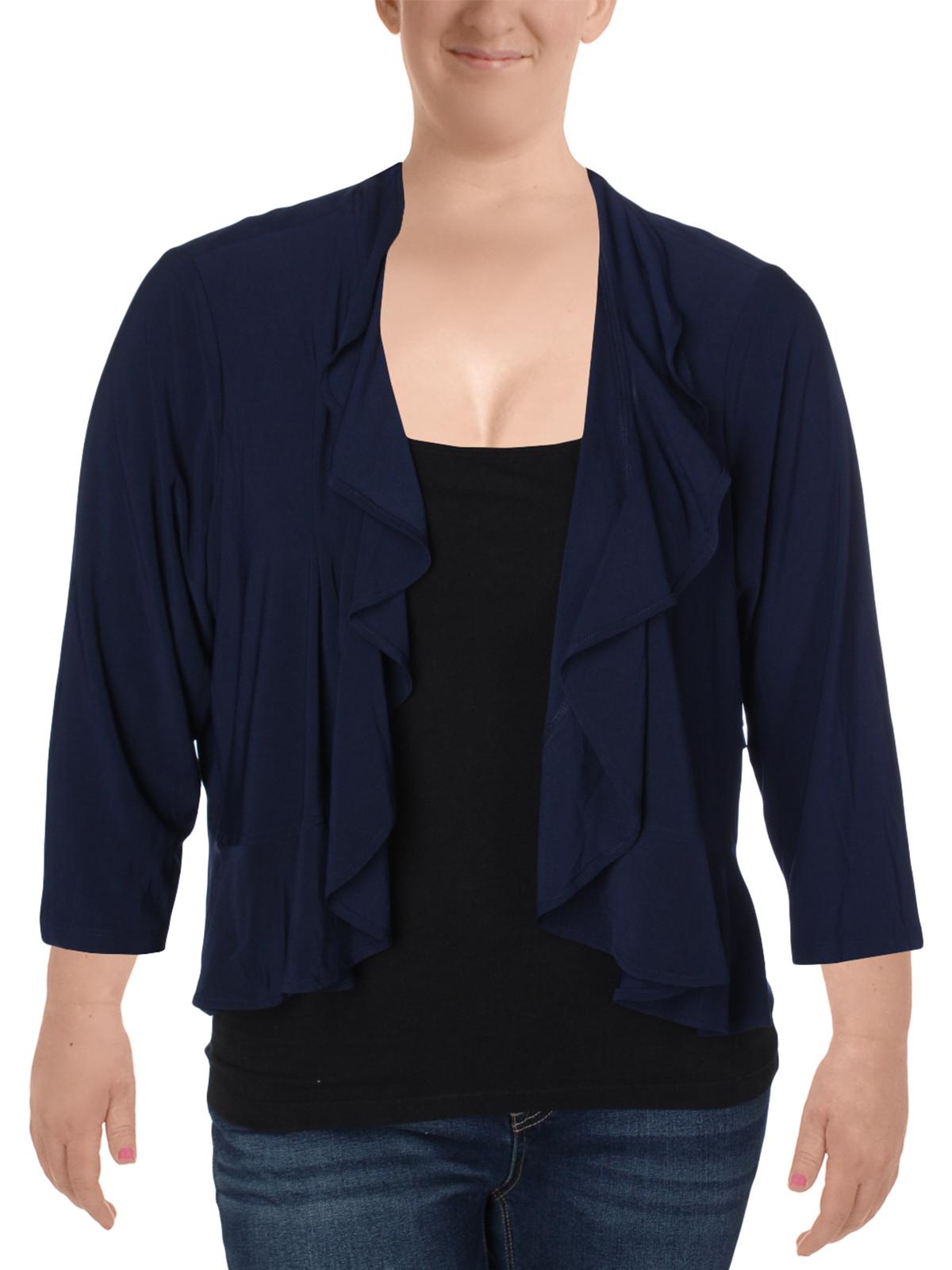 Dress Barn Dress Barn Womens Plus Peplum 3 4 Sleeves Cardigan