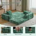 thumbnail image 4 of Hforesty Folding Convertible Sleeper Sofa Bed,Compressed Floor Boneless Couch,Modular Sofa for Living Room or Bedroom,No Assembly(DARK-GREEN)chenill, 4 of 7