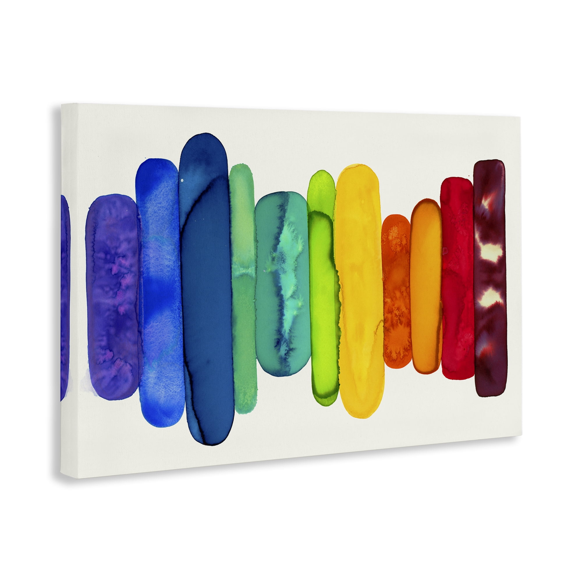 Stupell Industries Rainbow Ombre Shapes Abstract Painting Gallery Wrapped Canvas Art Print Wall Art, 24 x 16
