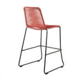 thumbnail image 4 of Shasta 26" Outdoor Metal and Brick Red Rope Stackable Counter Stool - Set of 2, 4 of 11