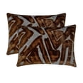 thumbnail image 6 of Abstract Graphic Pattern Copper Luxury Throw Pillow Covers 16"x16" | Abstract Modern Velvet Cushion Cover Pack of 2 | Luxury Pillowcases for Couch, Sofa & Bed - Copper Strokes, 6 of 9