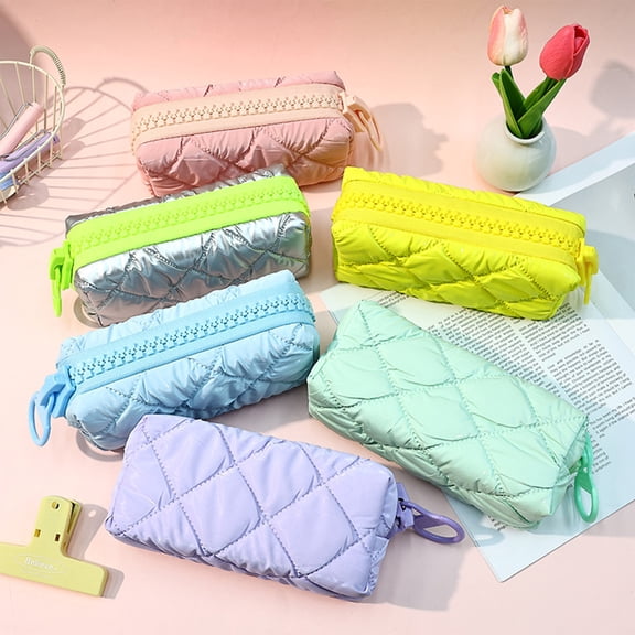 Summer Saving!Back_to_School Supplies Under $5 dollars!Special Pencil Case Pouch, High-valueCandy-colored Pencil Case SoftStationery Storage Bag Large Zipper Cosmetics Storage Bag, Purple