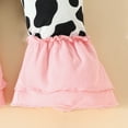 thumbnail image 5 of WOYY Newborn Girls Outfits Cartoon Cow Print Long Sleeve Romper Pants Headband, Sizes 3-6M, 5 of 5