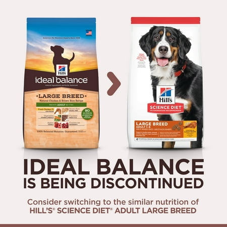 Hill's Ideal Balance Adult Large Breed Natural Chicken & Brown Rice Recipe Dry Dog Food, 30 lb