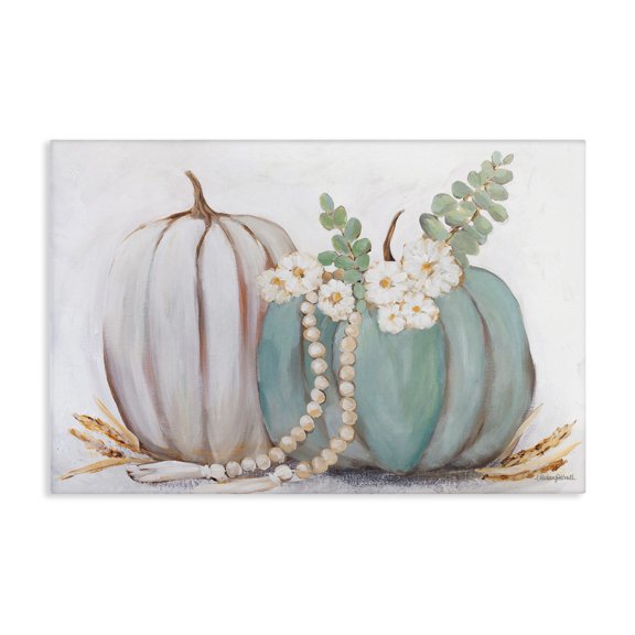 Stupell Industries Country Fall Pumpkins Botanical & Floral Painting Gallery Wrapped Canvas Art Print Wall Art, 24 x 16