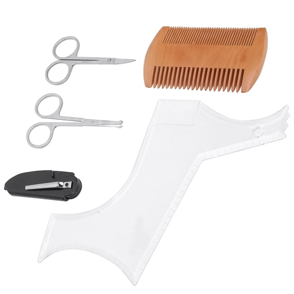 Juego De Herramientas Para Peinar La Barba, Tijeras Para Dar Forma A La Barba Plantilla Para Dar Forma A La Barba Plantilla Para Dar Forma A La Barba Peine Tijeras Peine Plegable