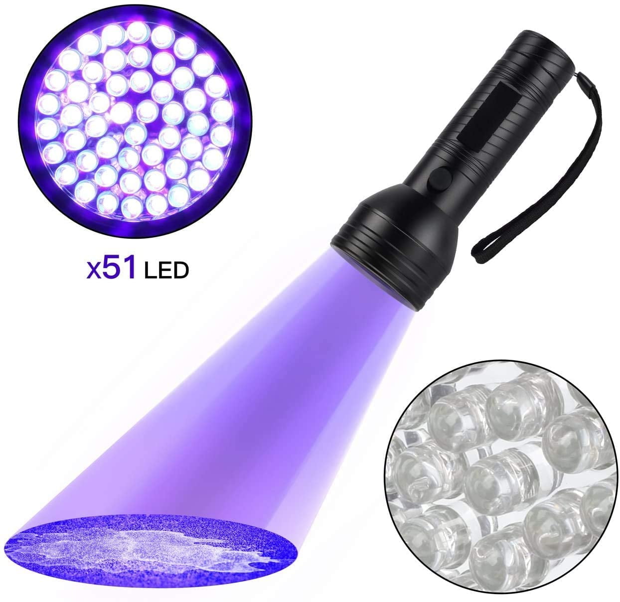 Pet Urine Detector Light Handheld UV Black Light Flashlight Portable