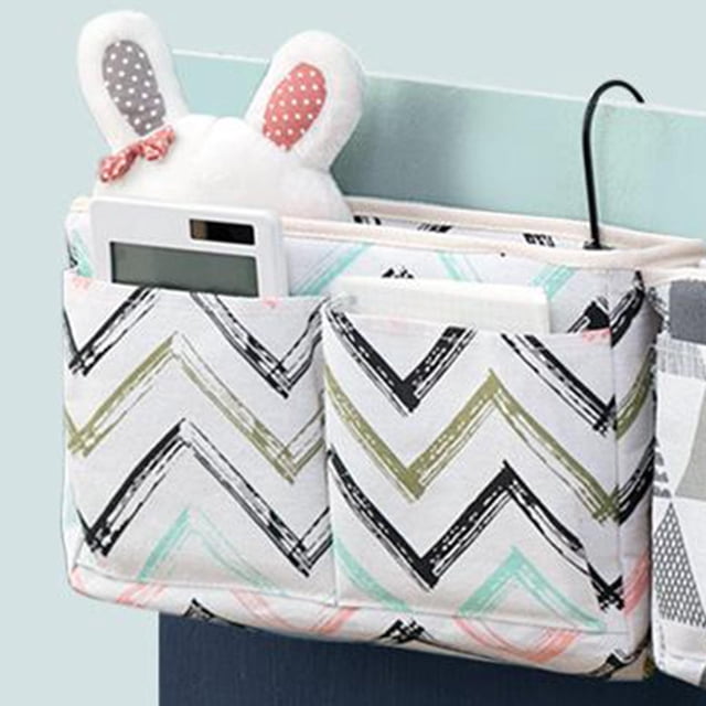 Bolsa de Almacenamiento Perfecl para Habitación Organizador de almacenamiento junto a la cama Blanco y Negro 30x11x18.5cm