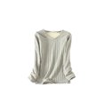 thumbnail image 1 of Ropa interior Camiseta Mujer Cálido Grueso Algodón A prueba de viento Ropa interior sin rastro Ropa cómoda Manga larga Invierno Prendas para la parte del cuerpo gris claro, gris claro XXL XXL sweethay AP013131-16, 1 of 6