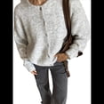 thumbnail image 3 of Suéteres Tipo Cárdigan con Botones para Mujer, de Larga, Cuello Redondo, de Punto Suave y Holgado, para Otoño. Gris M, 3 of 8