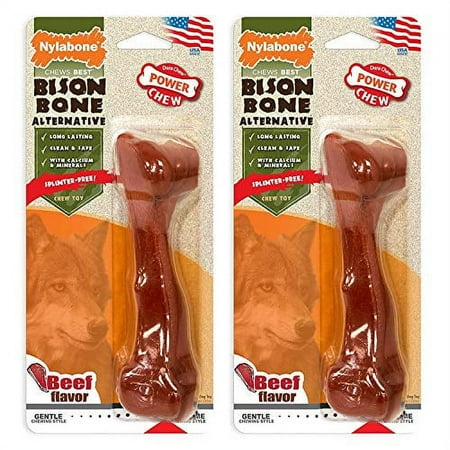 UPC: 0018214847632 | Nylabone Power Chew Bison Bone Alternative Dog Chew Toy Beef Flavor – 1 Count