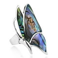 thumbnail image 3 of AeraVida Vibrant Colors Butterfly Spiritual Rebirth and Hope Nature and Animals Abalone Shell in Sterling Silver Ring Jewelry Gifts for Women, 3 of 4