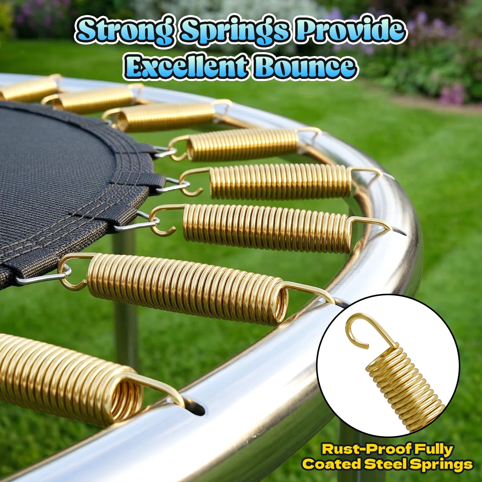 Outdoor Trampoline,Fashionsport Outfitters 8FT/12FT/14FT/16FT Round Jumping Trampoline with Ladder,Sprinkler,Basketball Hoop Board,Recreational Backyard Trampolines Anti-Rust for Kids Gift