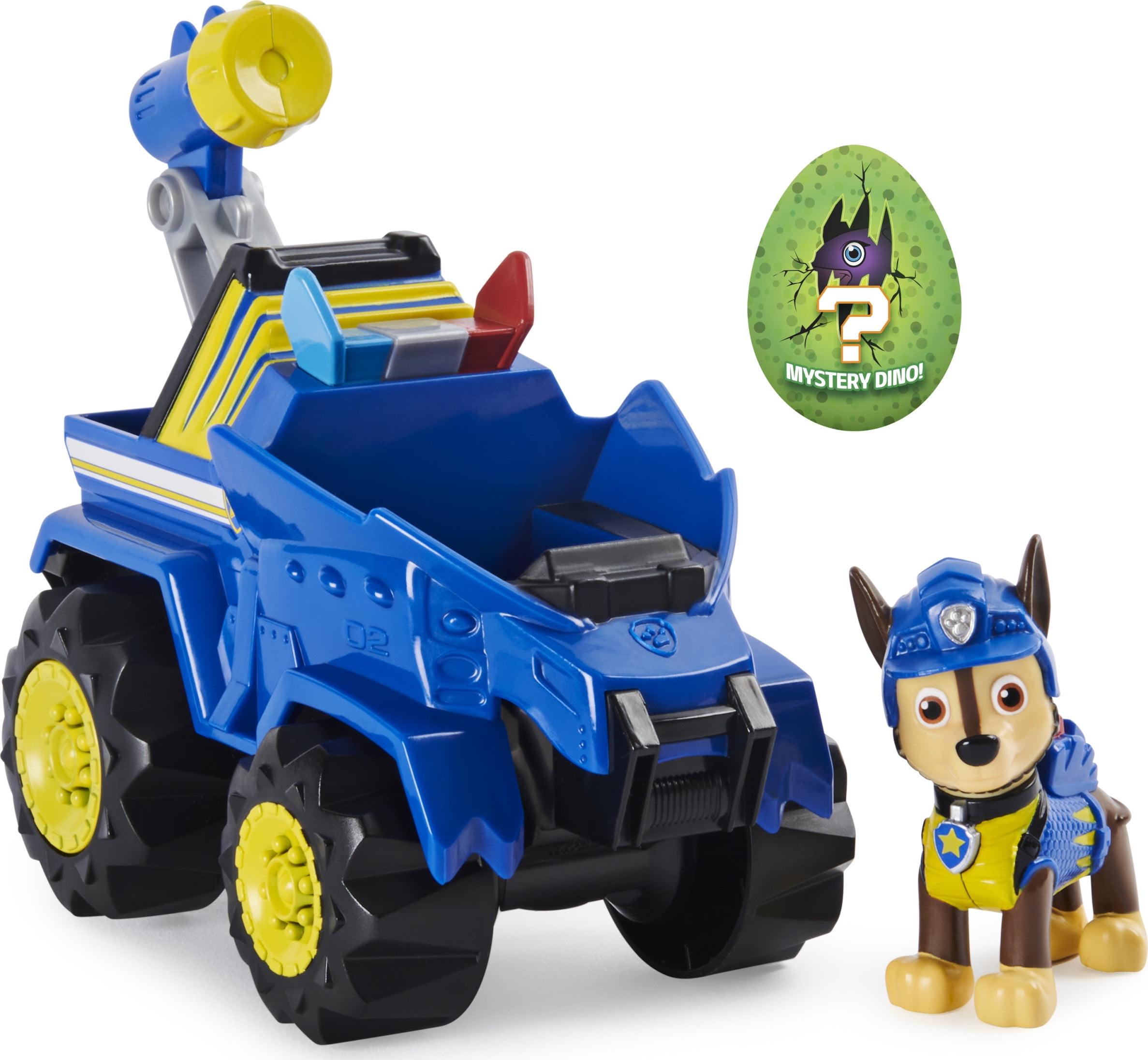 PAW Patrol, Dino Rescue Chase’s Deluxe Rev Up Vehicle with Mystery Dinosaur  Figure