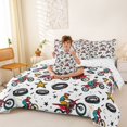 thumbnail image 4 of Manfei Sporty Motocross 7-Piece Twin Bedding,Cute Stars Bedding Comforter Set,White,Reversible, 4 of 7