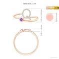 thumbnail image 4 of ANGARA Natural Capital "Q" Diamond Initial Ring with Bezel-Set Amethyst in 14K Rose Gold for Women (Size-2.5mm) | February Birthstone, Anniversary, Jewelry Gift for Women | Natural Amethyst Ring, 4 of 8