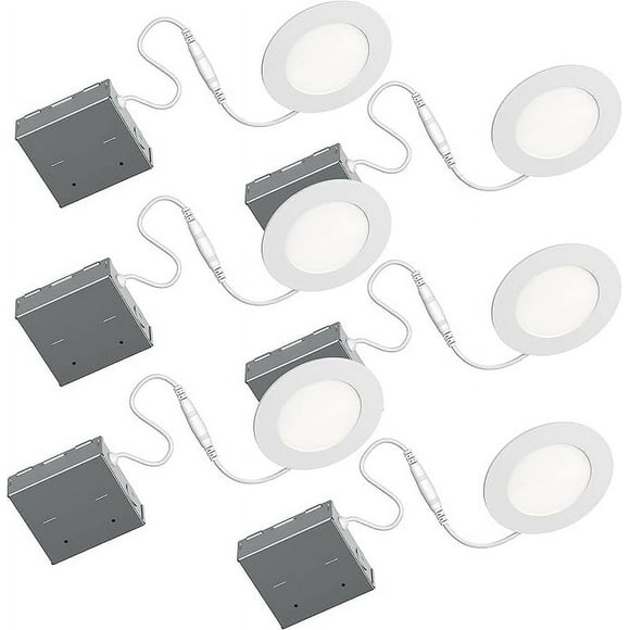 BAZZ STAK Luminaire Encastré Intégré à LED 4 14 Pouces Blanc 3000k (6 pack)