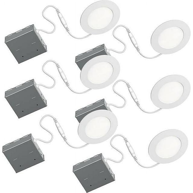 BAZZ STAK 4 ¼ in White Integrated LED recessed fixture 3000k (6 pack)