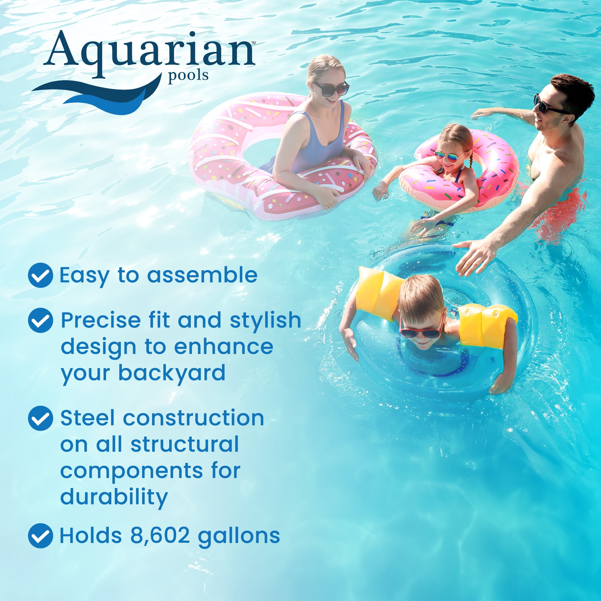 Aquarian Phoenix 18' x 52" Steel Frame DIY Family Above Ground Pool Kit