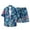 Navy, variant on Mens Hawaiian Shirt and Shorts Set Tropical Floral Print 2 Piece Outfits Navy L