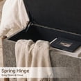 thumbnail image 5 of VKNOW Chenille Storage Bench with Solid Wood Legs and Hinged Lid for Bedroom Entryway and Living Room,Brown, 5 of 14