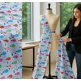 thumbnail image 5 of Soimoi Blue Cotton Voile Fabric Cloud & Hot Air Balloon Holiday Print Sewing Fabric Yard 56 Inch Wide, 5 of 7