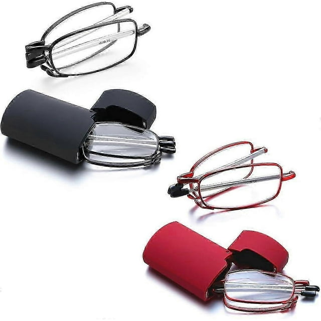 Otcmuky 2 Pack Folding Magnetic Reading Glasses Computer Readers Presbyopic Glasses With Adjustable Temples And Flexible Headband Unisex Xinda