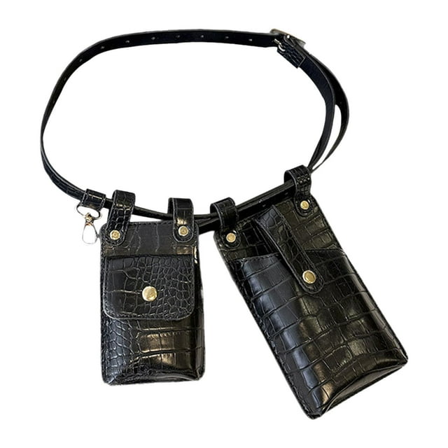 Bolsa de cintura para mujeres bolsas de cinturón creativas resistentes al agua para mujeres para viajar en gimnasio negro