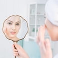 thumbnail image 4 of Dsgvw Hand Mirror, Handheld Mirror with Hummingbird Embossed Patterns, Elegant Metal Hand Craft Makeup Mirror, Beautiful Gift Value, Compact and Portable (Hummingbird Gold), 4 of 5