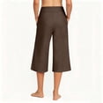 thumbnail image 4 of Luvrsol Capri Pants for Women Quick Dry Casual Solid High Rise Straight Leg 7/8 Capri Jeans, Size S-3XL, 4 of 8
