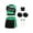 A Green Black, variant on Kids Girls Cheer Leader Party Cheerleading Outfit Carnival Uniform Crop Tops Skirt and Pom Pom Headwear Socks Set Dancewear A Red Black 8