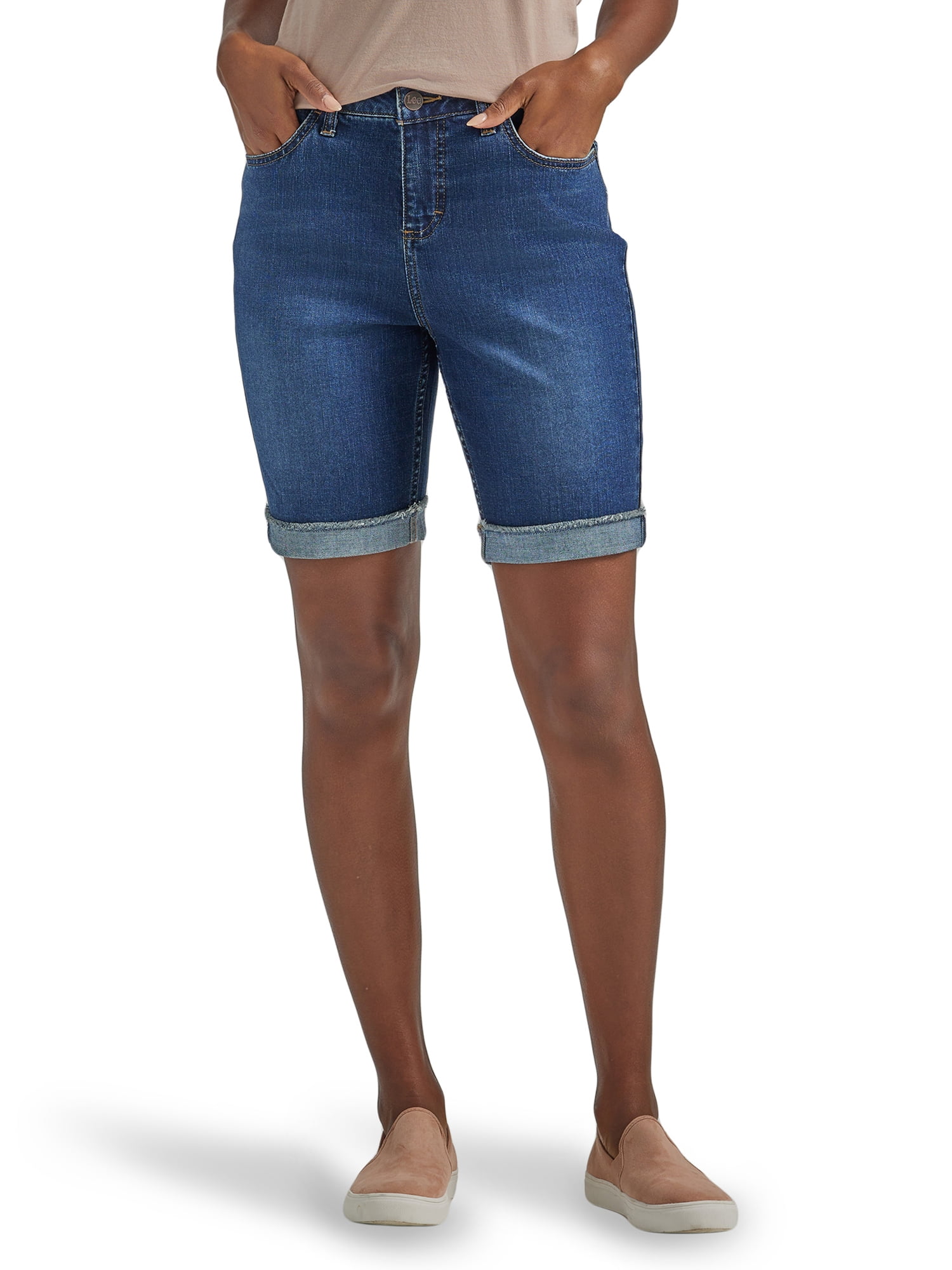 Lee Women's Mid Rise Cuffed Bermuda Shorts
