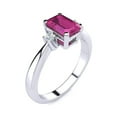 thumbnail image 2 of SuperJeweler 2 1/2 Carat Octagon Shape Created Pink Sapphire and Diamond Ring In Sterling Silver For Women, 2 of 6