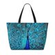 thumbnail image 2 of Fotbe Beautiful Blue Peacock Bolsa de Viaje para Playa - Resistente al Agua, Bolsa Tote de Gran Capacidad y Ligera con 7 Bolsillos para Mujeres y Hombres, 2 of 7
