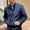 Dark Blue, variant on Men's Suede Jacket Autumn and Winter Zipper Cardigan Long Sleeved Round Neck Baseball Jacket Light Blue XL(XL)