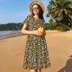 thumbnail image 4 of Easygdp Leopard para Vestido Transpirable de Mujer, Vestido Suelto de Manga Corta con Pliegues y Bolsillos para el Verano, 4 of 6