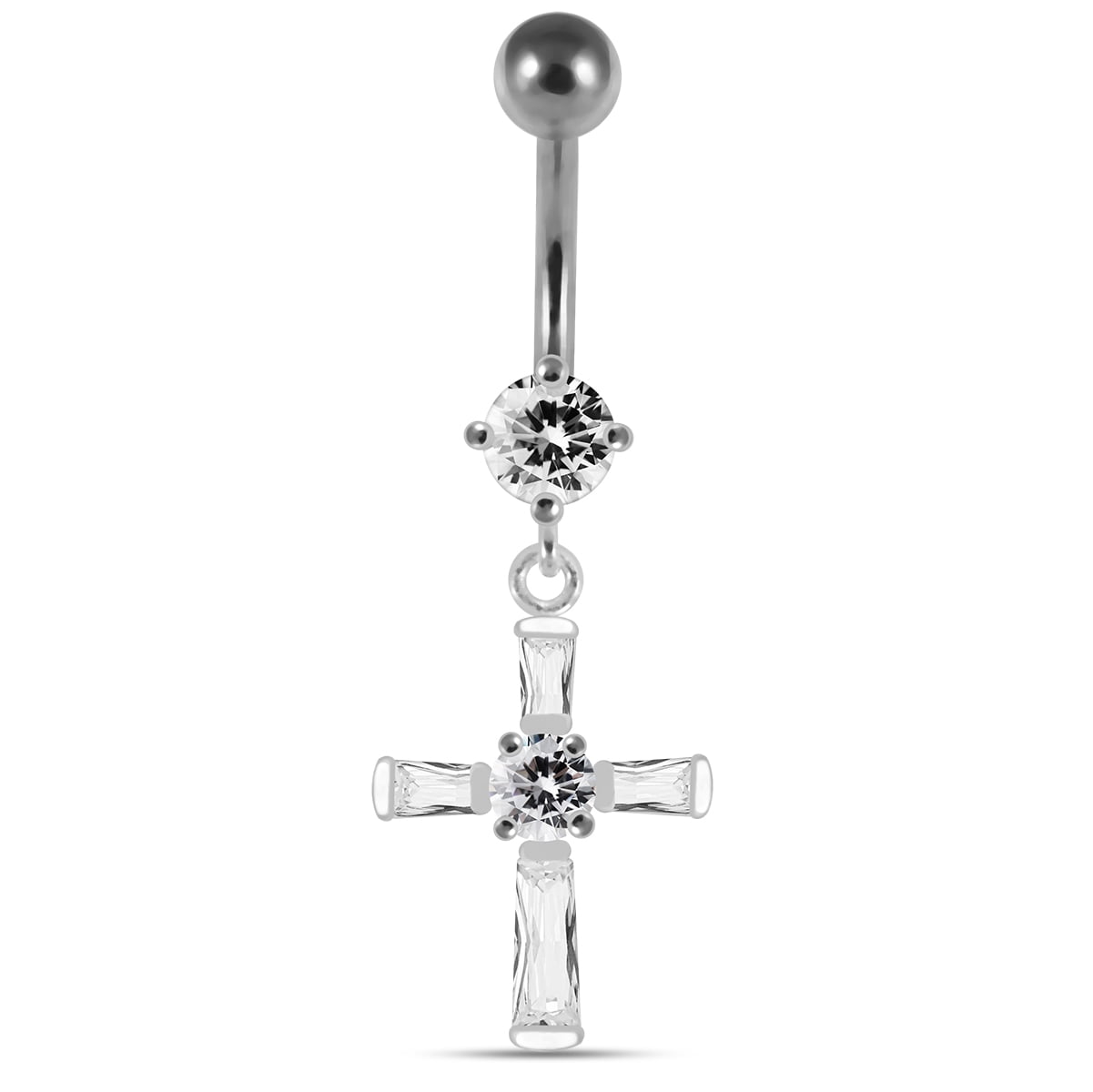 Fancy Celtic Cross 925 Sterling Silver with Stainless Steel Belly Button Rings Fancy Celtic Cross 925 Sterling Silver with Stainless Steel Belly Button Rings