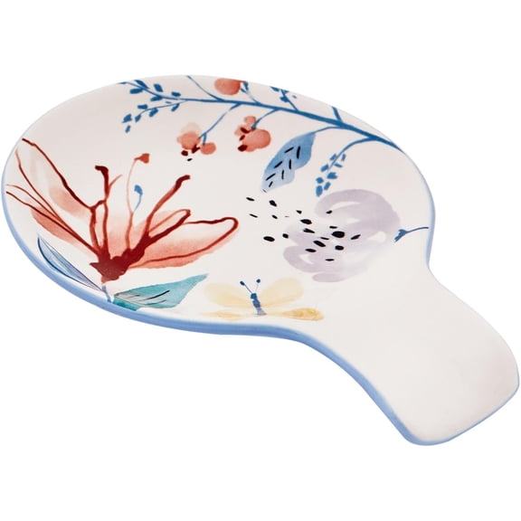 Talavera Spoon Rest for Stove Top, Ceramic Spoon Holder for Kitchen Counter, Easy to Clean Coffee Spoon Rest Dishwasher Safe, Kitchen Cooking Utensil Rest for Ladles Spatula
